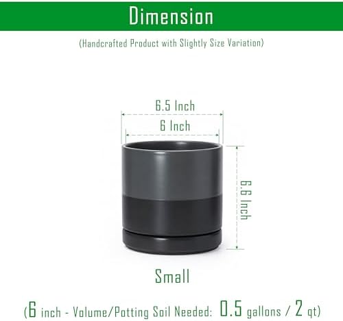 D'vine Dev 6.5 Inch Ceramic Planter Pot, Slate, 94-O-C-5 - Image 4