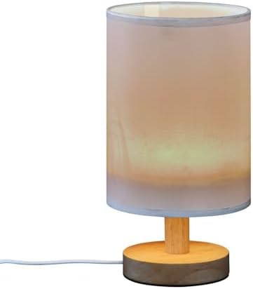 DOMIKING Lignt Blue Pattern Bedside Table Lamp for Bedroom Small Lamps for Nightstand Lamp with Fabric Linen Shade LED Desk Lamps for Living Room Dorm Nursery Home Office - Image 2