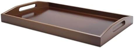 Bamboo Serving Tray with Handle, 15"x9.8"x2" Small Serving Tray by YACEYACE
