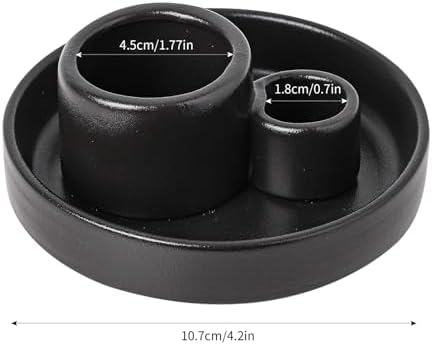 Ceramic Palo Santo and Sage Holder, Incense Holder for Palo Santo Sticks, Sage Burner Dish Stand with Ash Catcher, Modern Minimalist (Black) - Image 6