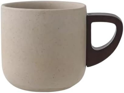 Artizan Handcrafted Ceramic Espresso Cup with Wooden Handle – 150 ml Small Espresso Cup, Rustic Speckled Sandstone Coffee Cup – Pack of 2 by ArtizanCoffeeRoasters
