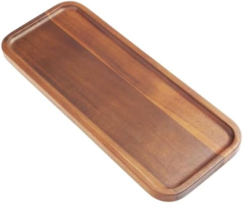 Small Solid Acacia Wood Serving Trays and Platters - Wooden Mini Charcuterie Boards, Rectangle Cheese Board for Food, Bathroom, Home Decor, Kitchen Counter, (14" x 5.5", 1 Pack) by MakeYourHomeCozier%EF%BC%81