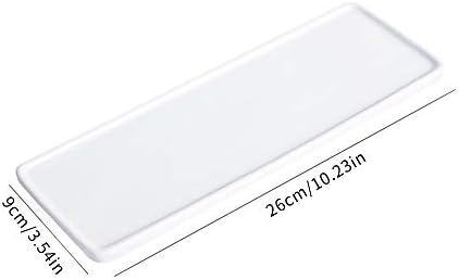 Ceramic Tray, White, Large Rectangle Bathroom Kitchen Tray for Jewelry, Towel, Candles, Soap - 10.23 x 3.54 x 1.18 inches - Image 5