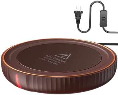 HouseGem Large Candle Warmer Plate - Coffee Cup Mug Warmer for Desk, Candle Melter, Electric Mug Heater for Beverages, Milk & Tea, Coffee Accessories Ideal Gifts Keep Cup Warm (Brown) by HouseGem%C2%AE
