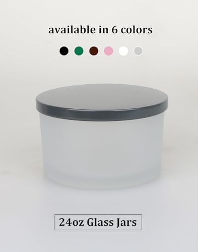 MILIVIXAY 6 Pack 24 oz Candle Jars with Metal Lids and Candle Making Kits - 3 Wick Candle Jar,Bulk Empty Frosted White Thick Glass Jars for Making Large Candles - Spice, Powder Containers - Image 5