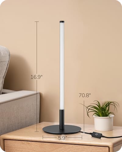 EDISHINE LED Table Lamp Set of 2, Modern Desk Lamps, Black Bedside Lamps - Image 6