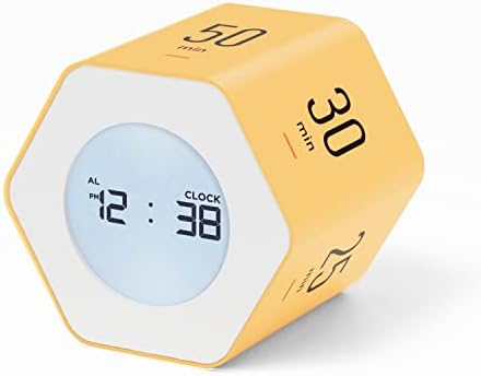 mooas Multi-Hexagon Clock Timer, Cube, Backlight, Countup/Down (Yellow) by mooas