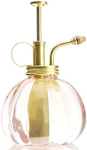 Vintage Style Glass Pumpkin Bottle Sprayer Watering Can Plant Mister with Brass Sprayer Head (Pink) by Layboo