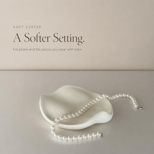 Ceramic Jewelry Dish, 6.3 in, Gift Box and Card, Warm Ivory - Image 3