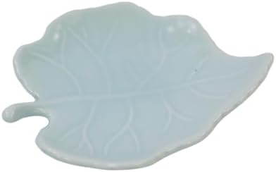 Ceramic Jewelry Tray, Decorative Trinket Dish for Rings Earrings Necklaces Bracelet Keys, Ring Plate Jewelry Holder Bowl,Birthday Mother's Day Christmas Gift for Women-Light Blue C by SYNWISH