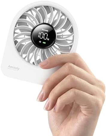 Aecooly Mini Portable Fan, Small Enough to Hold USB Desk Fan, 4 Speeds by Aecooly