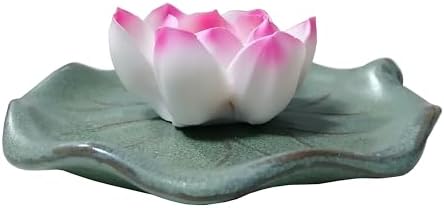 KR. LIF Lotus Incense Holder & Burner, Agarbatti Stand, Detachable Lotus Leaf Incense Tray, Ash Catcher for Altar, Sage & Palo Santo, Ceramic - Image 6