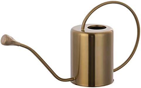 Yowon 1/2 Gallon 68oz Long Spout Stainless Steel Gold Colored Watering Can for Indoor Plant Watering or Outdoor Gardening with 2 Removable Spray Spout for Flowers by Unknown