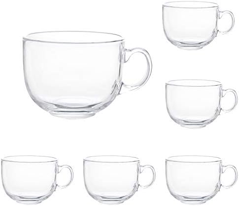Maredash 16oz Glass Jumbo Mugs With Handle 6pcs by Maredash