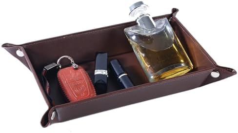 Valet Tray for Men Women - PU Leather Travel Catchall Tray Organizer - Rectangle - Image 7