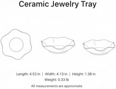 Small Ceramic Jewelry Tray for Rings and Earrings, Decorative Catchall Dish for Vanity, Nightstand, or Dresser Top - Image 7