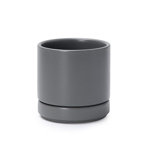D'vine Dev 4.7 Inch Ceramic Planter Pot, Grey, 94-O-B-3 by DvineDevPlanterPotsandStand