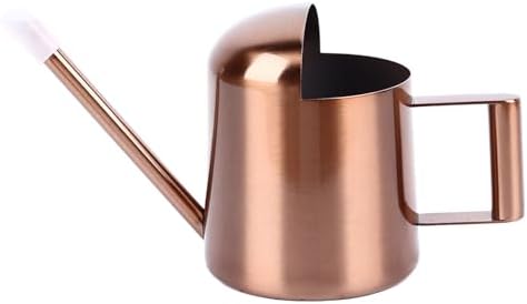 Watering Can Indoor Plants, 10oz/300ml Small Watering Can, Long Spout Stainless Steel Watering Can with Semi Open Design for Indoor Flower, Succulents, Bonsai, Bronze by WQAPVHBG