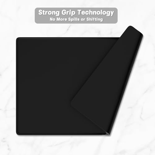 Rnivvi Silicone Coffee Mat, 16" x 24" Waterproof Raised Edge Coffee Bar Mats for Espresso Machine Station Accessories, Heat Resistant Dish Drying Pad for Kitchen Counter, Rubber Bar Decor Pad, Black - Image 5