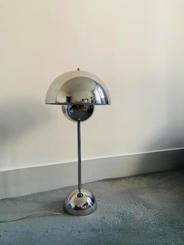 Modern Flower Bud Lamp,Big Mushroom Table Lamp, 20" Tall, Plug-In, Chrome by Unknown