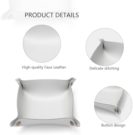 Canvas Storage Tray Cotton Key Catchall Stylish Organizer for Small Items Lightweight Design (Gray,Large) - Image 4