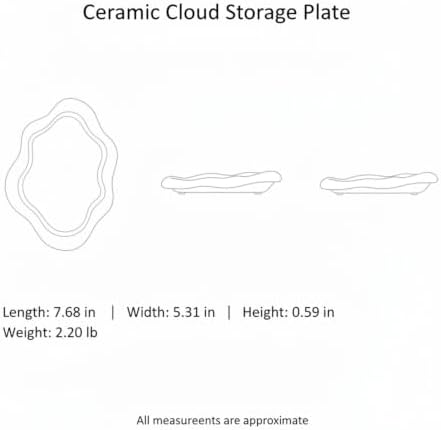 Home Organizers & Minimalists: Ceramic Cloud Catchall Tray for Keys, Jewelry, and Coins – Decorative Entryway or Dresser Dish, Approx. 7.1-7.4 Inches (1 Piece) - Image 7