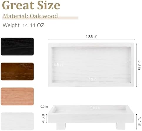 Decorative Tray Farmhouse Decor Wood Soap Holder, 10.8 * 5.3 White - Image 5