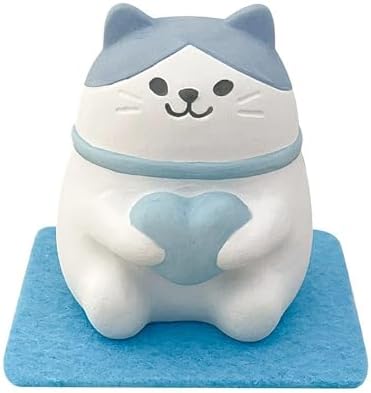 Stone Diffuser Cute Lucky Cat Passive Diffuser for Essential Oil, Non-Electric (Blue) by WELLORIGIN