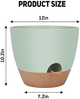 YNNICO 12 inch Large Self Watering Plant Pots for Indoor Outdoor Plants - Image 4