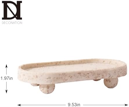 DN DECONATION Decorative Tray with Legs, 4 Footed Coffee Table Trays Decor - Image 3