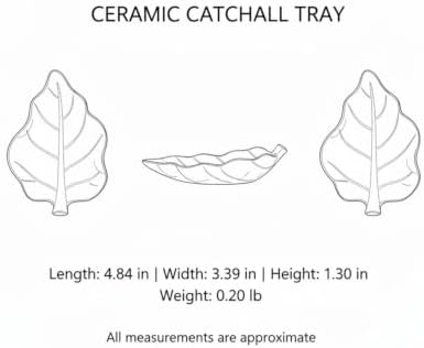 Leaf Shaped Ceramic Catchall Tray for Keys and Jewelry, Small Decorative Dish for Entryway, Nightstand, or Desk Organizer (White/Black) - Image 7