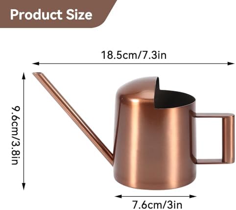 10oz/300ml Watering Can Indoor Plants, Long Spout Small Watering Sprinkling Pot Mini Stainless Steel Water Can Garden Water Pot for Indoor House Plants Bonsai - Image 4