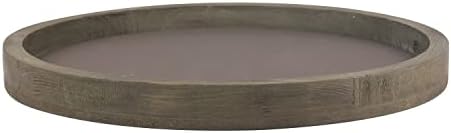 Stonebriar Large 11.8" Decorative Rustic Farmhouse Worn Natural Wood and Metal Tray by StonebriarCollection