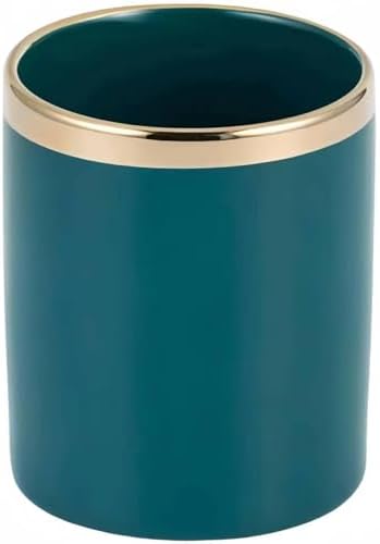Ceramic Pen Holder for Desk Cute Office Supplies Cubicle Decor Kawaii Workspace Accessories Boho Makeup Organizer for Women Girls Pencil Cup Aesthetic Rotating Caddy for Home Office (Dark Green) by ONLVYE