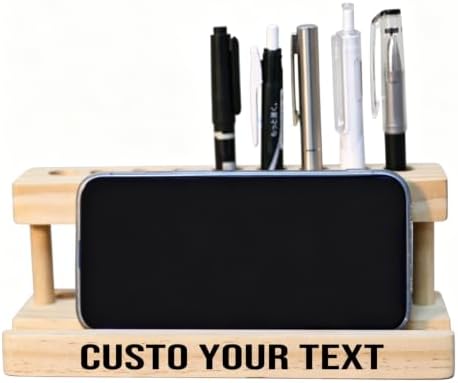 Personalized Pencil & Pen Holder for Desk with 9 Slot and Cell Phone Holder by Home