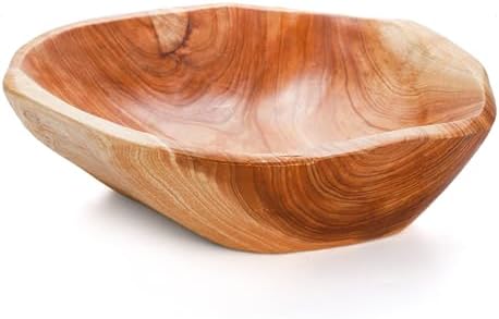 ZENFUN Natural Wood Fruit Bowl 7.8-9.5 Inch, Unique Root Dish Bowl, Fruit Snack Dish for Sandwich Bread Serving, Handmade Serving Bowl for Candy, Vintage Ring Dish, Serving Appetizer Display by ZENFUN