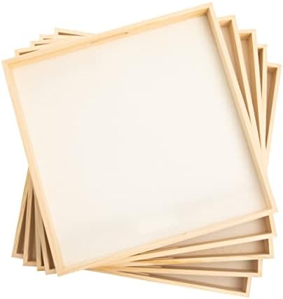 Wooden Nested Serving Trays – Unfinished Square Trays with Cut-Out Handles for Crafts, Serving, Ottomans & Home Décor – Set of 5 - Image 3