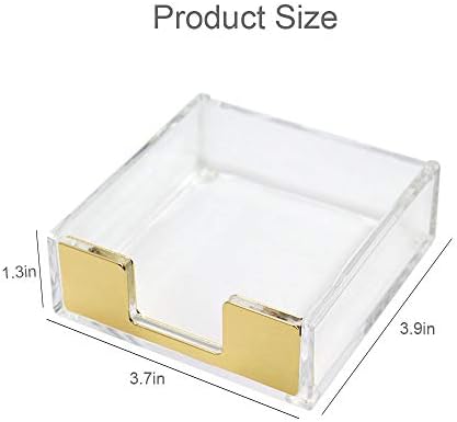 MultiBey Gold Sticky Note Holder Clear Acrylic Memo Pad Dispenser - Image 2