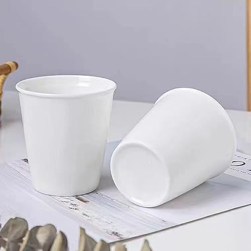 Paper Cup Design Ceramic Mug Eco-Friendly Reusable Cup, Minimalist Home & Office Use (White & 400ml) - Image 5