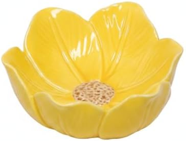 Ceramic Tulip Flower Catchall Tray, Small Jewelry & Key Organizer for Vanity Desk, Compact Decorative Dish with Raised Edges by Unknown