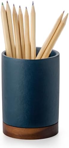Ceramic Pen Holder for Desk, Pencil Cup, (Royal Blue, Set / 1) by Officepal