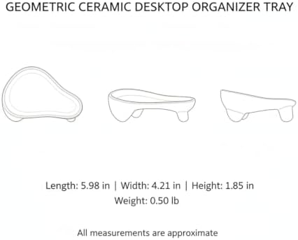 Small Item Catch-All Tray for Rings and Keys, Geometric Ceramic Organizer Dish with Raised Edges, Modern Minimalist Decor for Nightstand or Entryway (Black/White) - Image 7