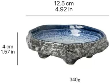 Blue Speckled Ceramic Jewelry Dish with Legs, Rustic Wabi Sabi Trinket Tray, Boho Ring Holder for Rings Earrings Necklaces, Small Vanity Organizer for Bedroom Nightstand, Women Gift Decorative Bowl - Image 6