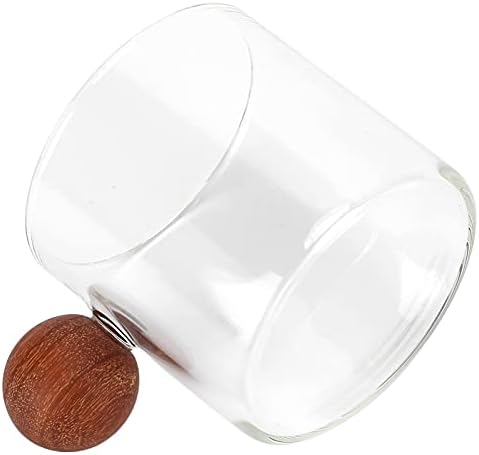 Glass Coffee Cup with Wooden Handle,120ml Size (Clear) - Image 2