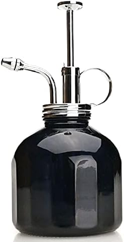 Plant Mister- Black Color Glass Bottle & Brass Sprayer (Chrome) by Purism+Style