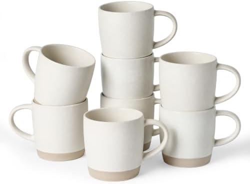 famiware Coffee Mugs Set of 8, Milkyway 13 oz Ceramic Cup Set with Handle by Famiware