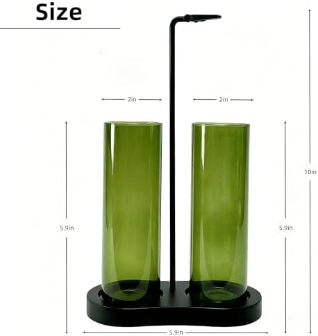 Green Glass Incense Holder, Colorful Incense Sticks Burner Holder with Storage,Hang Upside Down Incense Holder for Sticks with Glass Ash Catcher for Meditation Yoga Spa Room Decor (Green) - Image 3