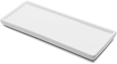9.2" Porcelain Small Bathroom Narrow Tray - White by VSUINGO-StriveforPerfection