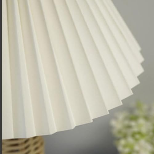 Bedside Night Lamp with Rattan Base, Vintage Style Soft Focus Light for Bedroom, Living Room, Nightstand, Tabletop, Reading Desk and Home Decoration - Image 4