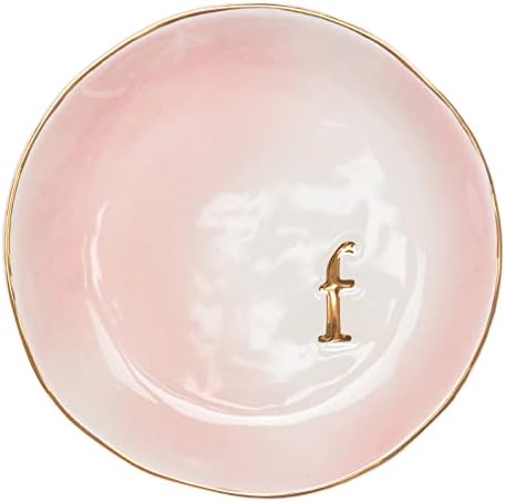 COLLECTIVE HOME - Ceramic Jewelry Tray, Decorative Trinket Dish for Rings Earrings Necklaces Bracelet Watch Keys, Birthday Mother's Day Christmas Gift for Women, 4.75", Colored Surface (F) by COLLECTIVEHOME